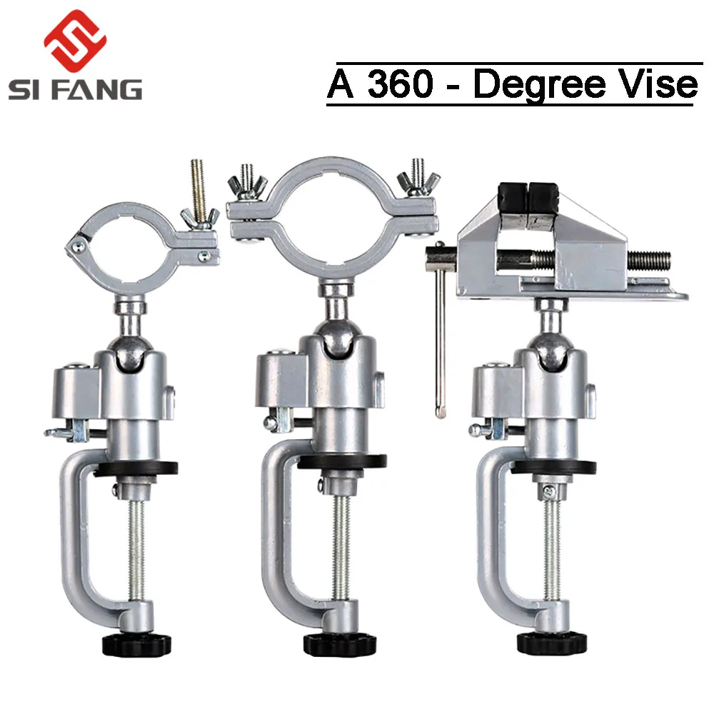 3 size 360 Degree Rotating Table Vise Multifunctional Aluminium Alloy Swivel Bench Vise Clamp for Electric Drill etc