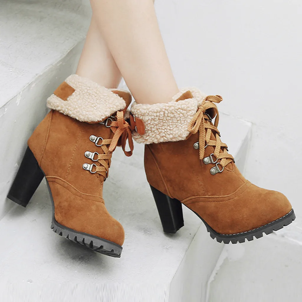 2019 г. женские Ботинки Зимняя обувь большие размеры хит продаж теплые ботинки на