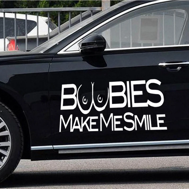 Забавные автомобильные наклейки 18x5 см виниловые с надписью Make Me Smile