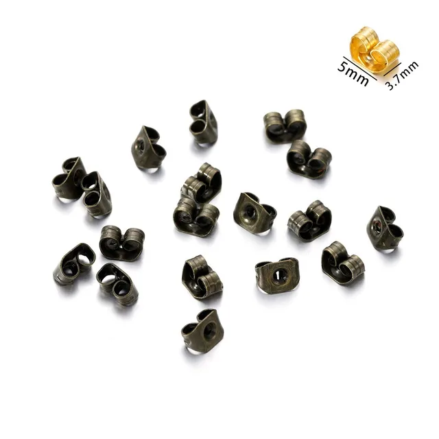 200-2000pcs Soft Silicone Rubber Earring Back Stoppers for Stud Earrings DIY Earring Findings Accessories Bullet Tube Ear Plugs Style2Antique Bronze