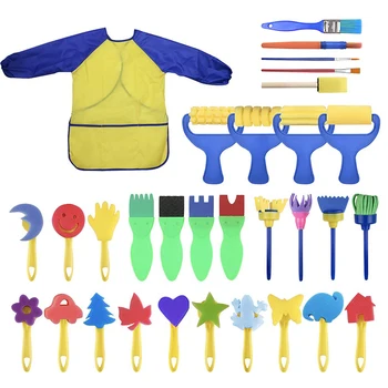 

Kids Painting Set Washable Paint Brushes Set for Toddler Kids Early Learning Toys Finger Paints sponges Art Supplies Gifts