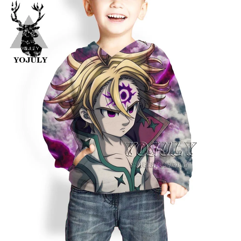 YOJULY Seven sins Harajuku 3D Drucken Kwaii модный уличная одежда пуловер для маленьких мальчиков и девочек подростков хип-хоп Детская толстовка C82