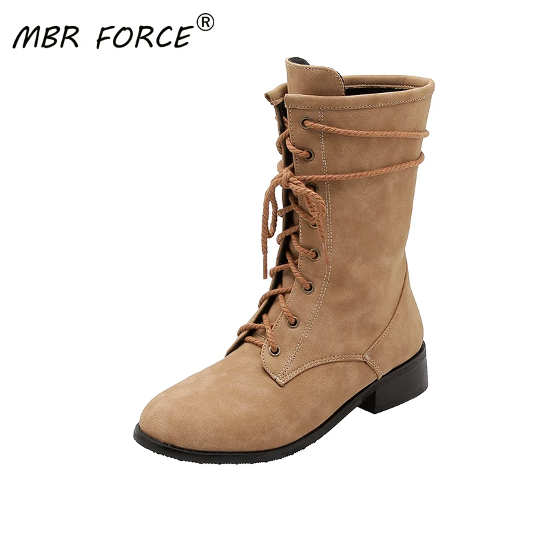MBR FORCE/женские демисезонные сапоги модные женские до колена с круглым носком Botas