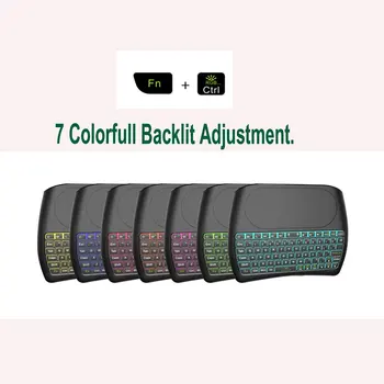 

Wireless Mini Keyboard English Russian Spanish 2.4GHz Wireless Keyboard Air Mouse Touchpad 7 color backlit for Android TV BOX