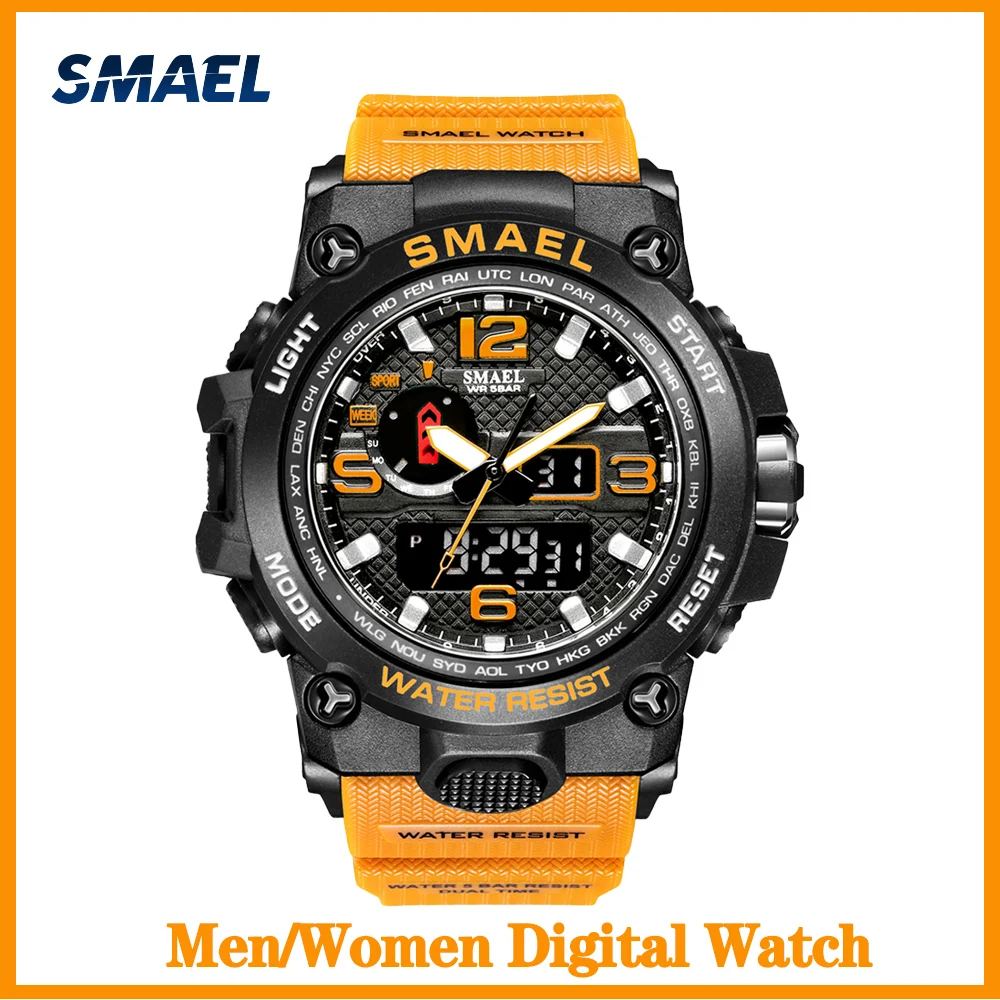 

Men's Digital Watch Military 50m Waterproof Swimming LED Quartz Alarm Outdoor Sport Watch Dual Time Anti-Shock Women Watches