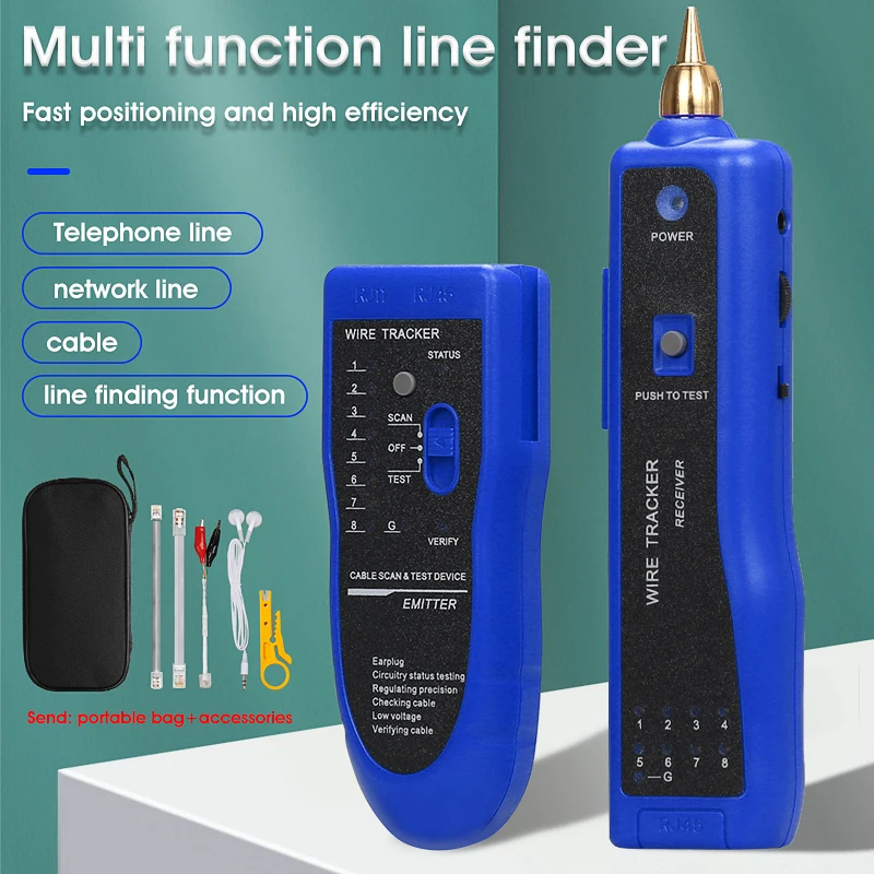 Тестер кабеля локальной сети Cat5 Cat6 RJ45 UTP STP детектор линейный трекер телефонного