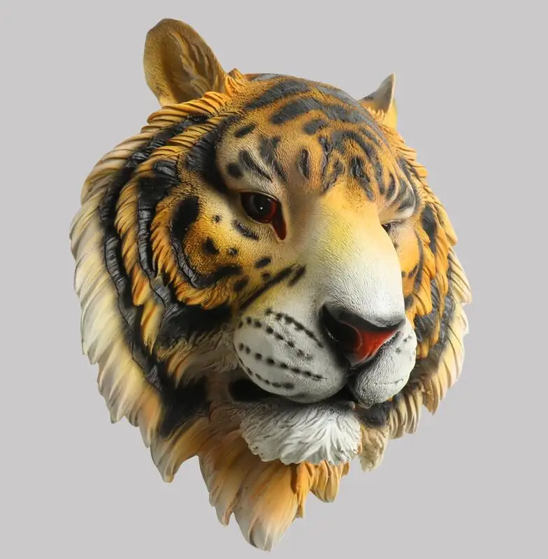 3D моделирование Волчья Голова настенный лев тигр медведь украшение гостиной крыльцо Офис Бар голова животного настенная роспись