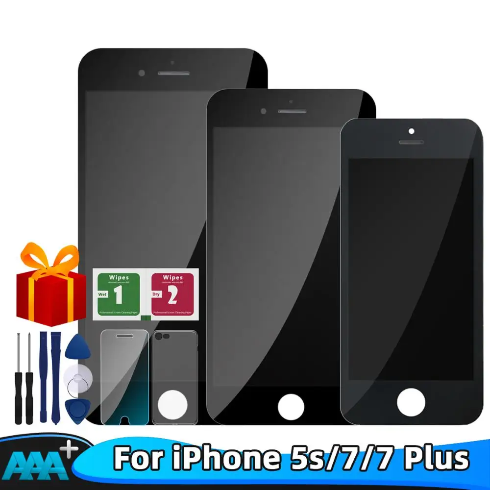 Цена AAA + + + качество font b lcd b font для iPhone 5S 7 7plus font b lcd b font сенсорный экран дигитайзер монтажный модуль font b lcd b font для iPhone 5S 7 7p font b lcd b font без битых пикселей