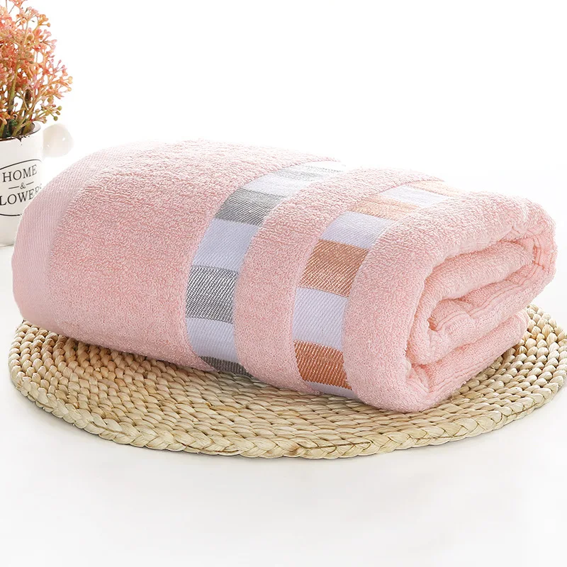 70*140cm 360g Thick Luxury Egyptian Cotton Bath Towel,Solid SPA Bathroom Beach Terry Bath Towels for Adults полотенце махровое - Цвет: Розовый