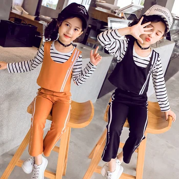 

Fashion Spring Autumn Baby Girls Clothing Sets Long Sleeve Striped T-Shirt+Vest+Trouser 3Pcs Kids Casual Sports Clothses Sets