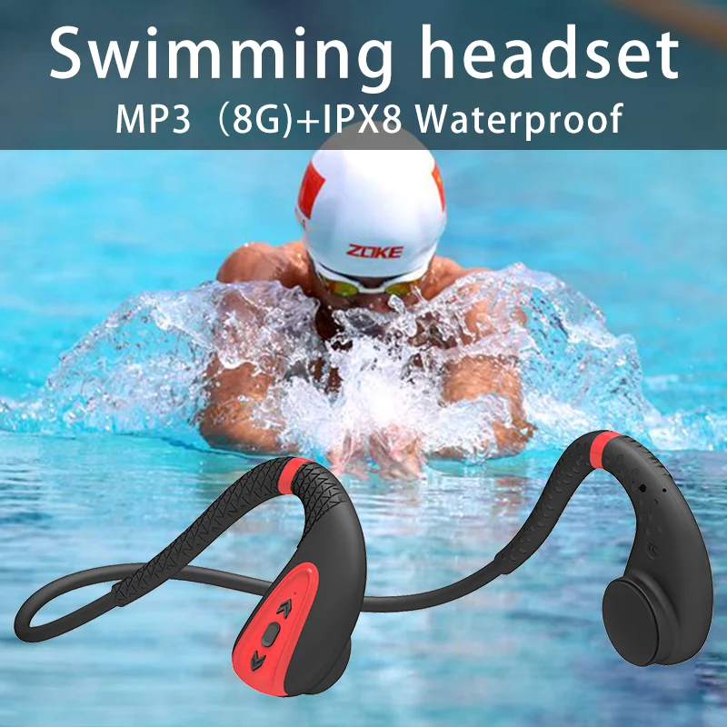 Sans fil Bluetooth 5.0 écouteurs en plein air Conduction osseuse casque natation indolore et étanche adapté pour Xiaomi Huawei