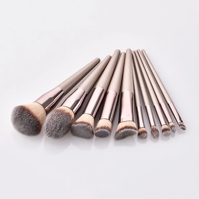 Hot Champagne Makeup Brushes Set for Women Cosmetic Foundation Powder Blush Eyeshadow Kabuki Blending Make Up Brush Beauty Tools 6