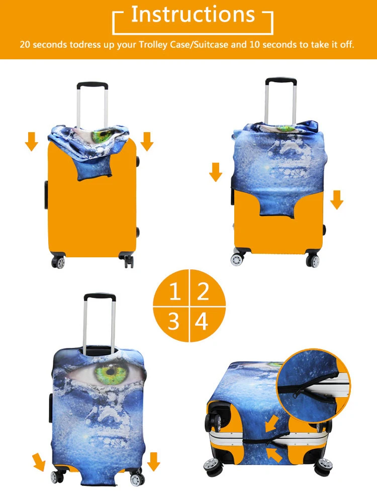 TWOHEARTSGIRL Многоэлементный шаблон заказной багажный чехол царапина водонепроницаемый чехол для багажа пыленепроницаемый чемодан чехол на молнии