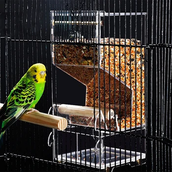 

Automatic Bird Feeder Pet Bird Cage Feeder Food Container Transparent Parrot Automatic Feeding Box Pet Supplies New
