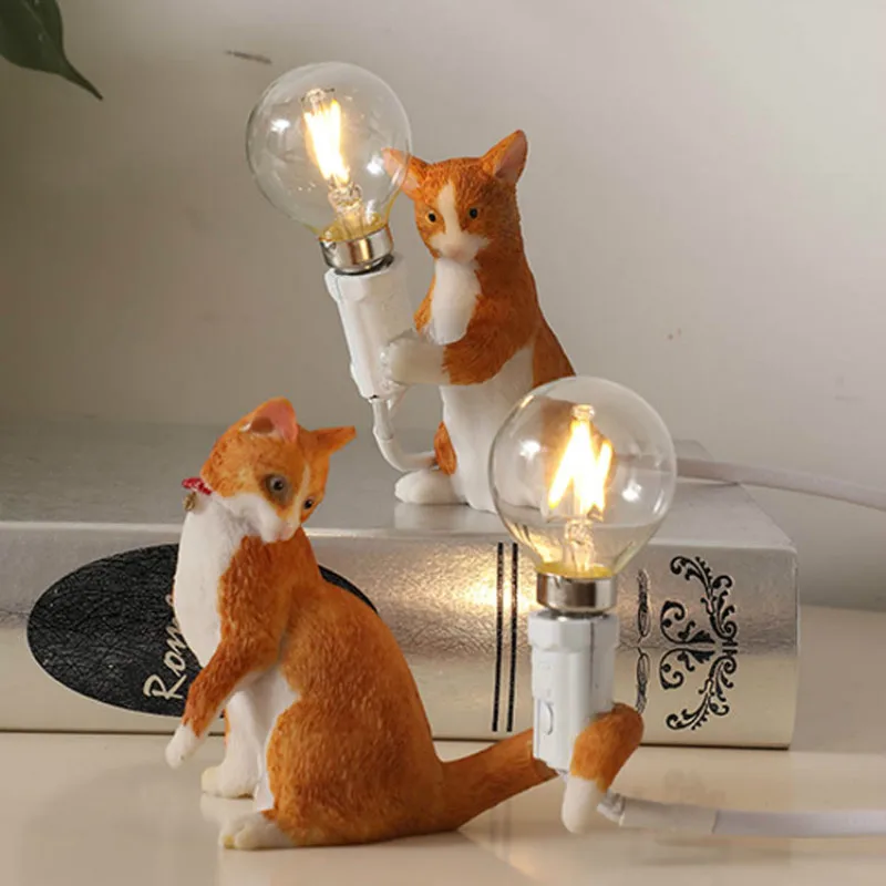 

Nordic Creative Kitten Table Lamp Decorative Table Lamp Mini Kitten Children's Room Bedside Lamp Birthday Gift Lamp Table Lamps