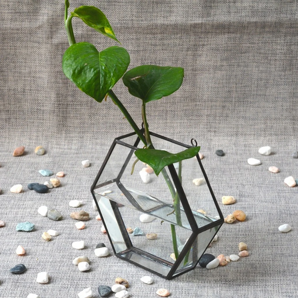 Современный художественный подвесной стеклянный шестигранный геометрический Террариум комнатный контейнер для растений