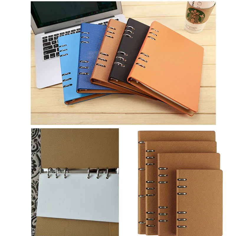 Faux Leather Notebook A5 A6 B5 A4 Large Spiral Notebook Agenda Organizer Hardcover Business Loose-leaf Notepad Stationery