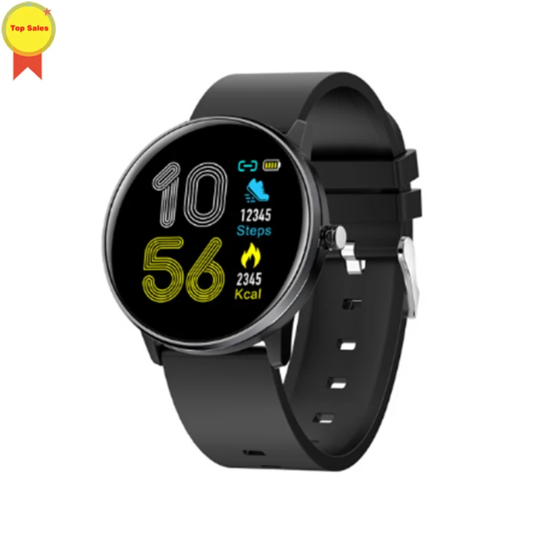Модные часы Smart watch крови Давление Heart Rate Monitor часы IP68 Водонепроницаемый браслет шагомер зимний трикотажный спортивный комплект футбольной формы, умные часы - Цвет: black silicone strap