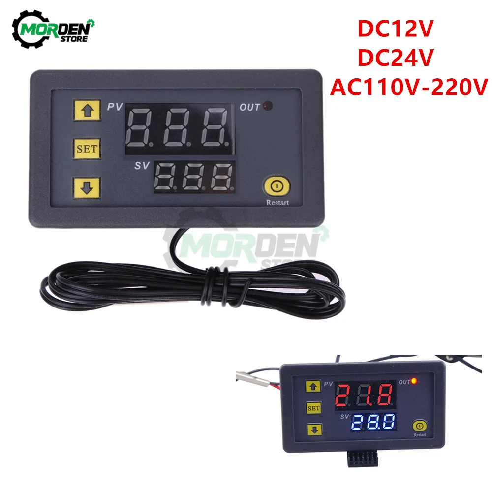 Цифровой терморегулятор W3230 DC 12V 24V 110V 220V AC светодиодный переключатель охлаждения