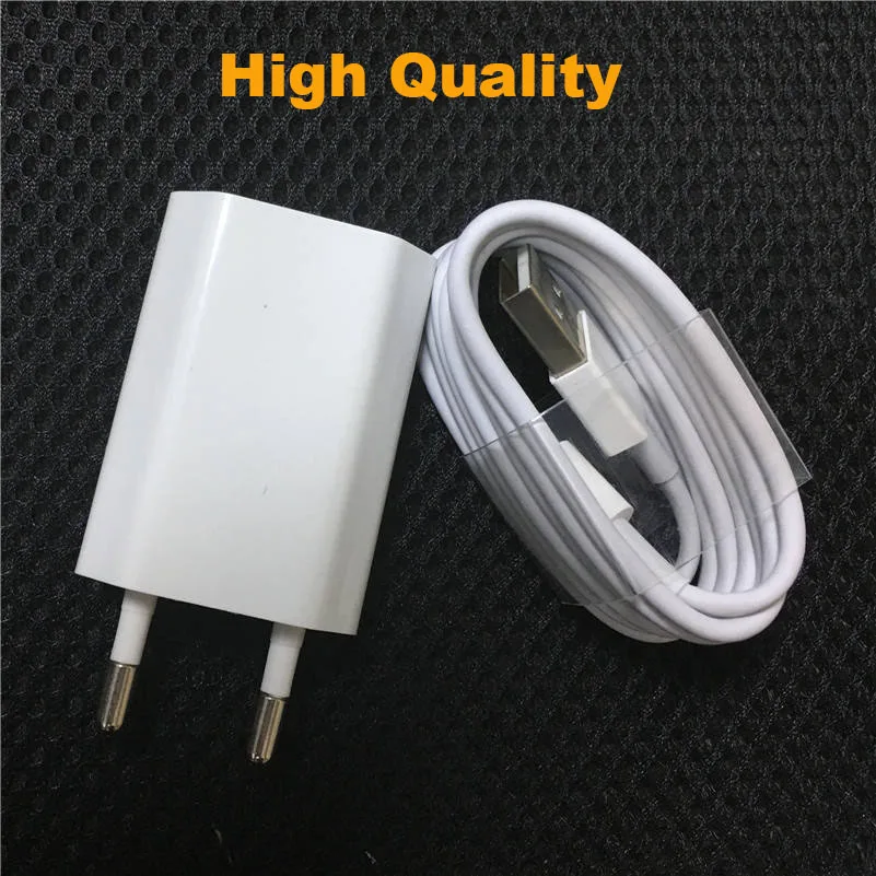 ЕС-разъем, для поездок USB настенное зарядное устройство для iPhone 11 Pro XS Max XR 7 Plus X 8 SE 5 5S 6 6s+ 8-контактный usb-шнур для синхронизации данных - Цвет: Cable n EU Plug
