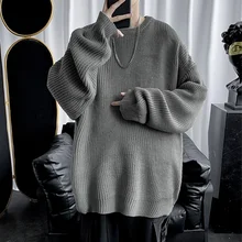 

Autumn and Winter New Loose Korean Version of Hong Kong Style Wild Casual Fashion Trend Simple Tops Plus Cashmere Sweater