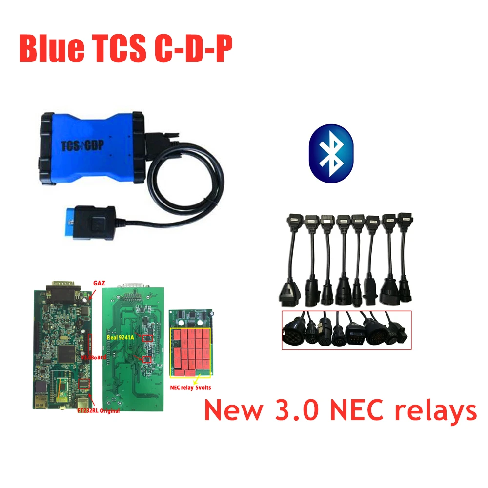 Лучшее соответствие 16 шт. автомобильные/Грузовые кабели+ VD TCS C-D-P Bluetooth 2016R0 keygen obd obd2 диагностический инструмент VD DS150E C-D-P как Multidiag - Цвет: with bluetooth