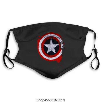 

Mavel Comics Mad Engine Black Captain America masks Size L 100% Cotton mask 2020 High quality Brand mask Casual cartoon O- pm2.5