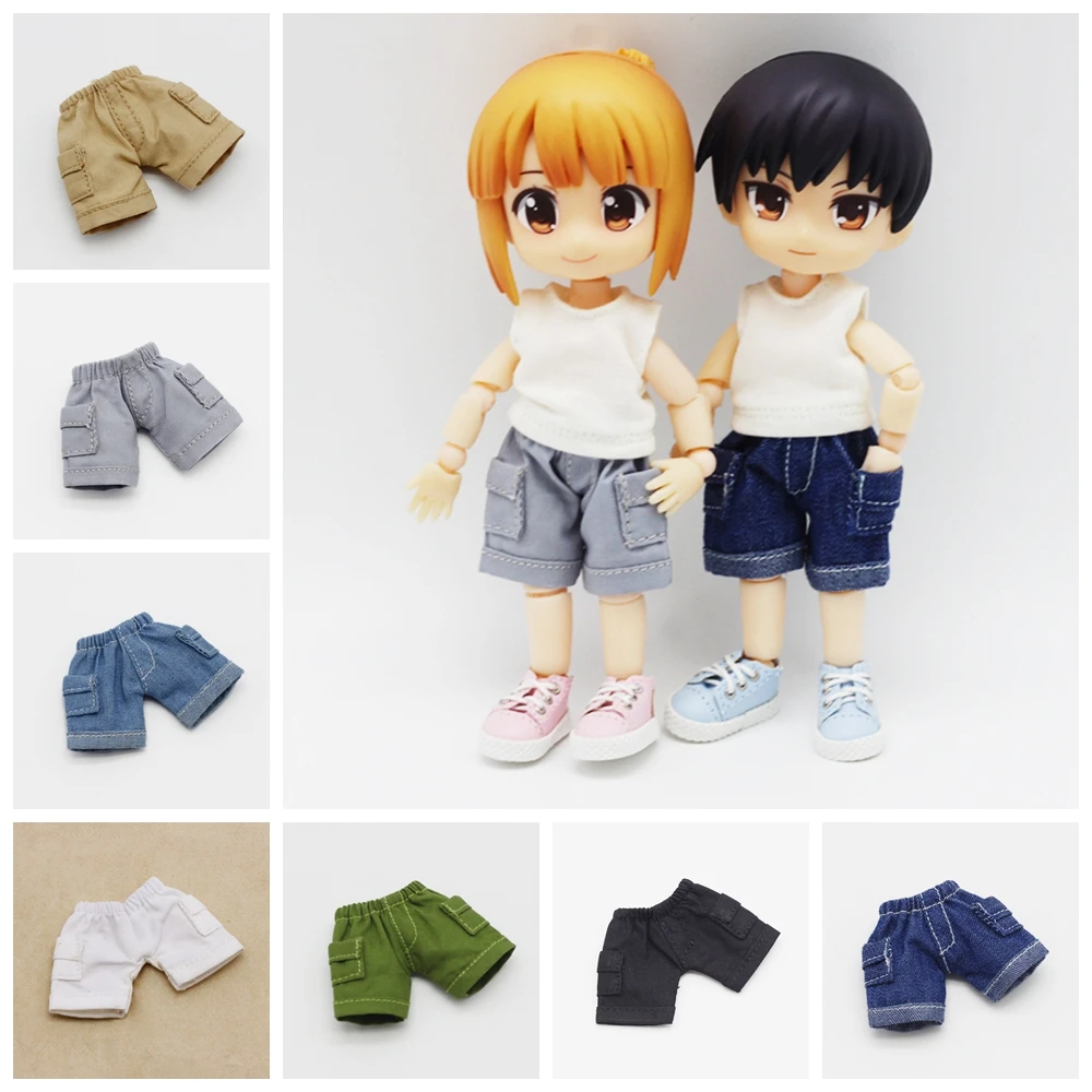 7 Colors Ob11 Doll jeans for Obitsu 11 Baby Accessories Clothing Denim Shorts With Pocket Doll Clothes Birthday Present  ​