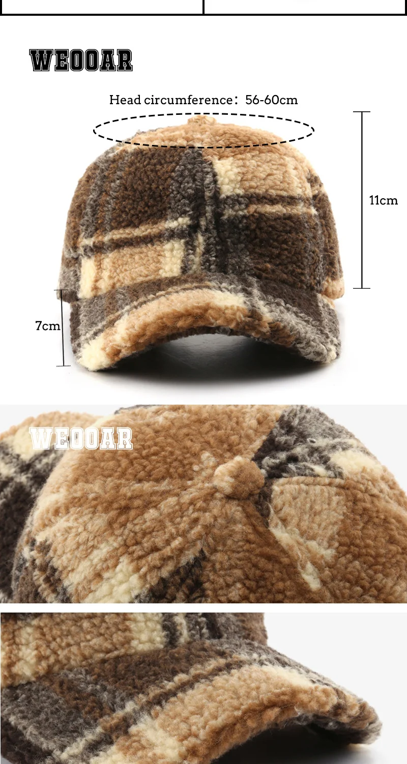 stylish baseball caps for ladies WEOOAR Lambswool Warm Winter Baseball Caps for Men Women Snapback 2021 Thicken Hip Hop Trucker Hats Fitted Fishing Snow Cap MZ46 cute baseball caps