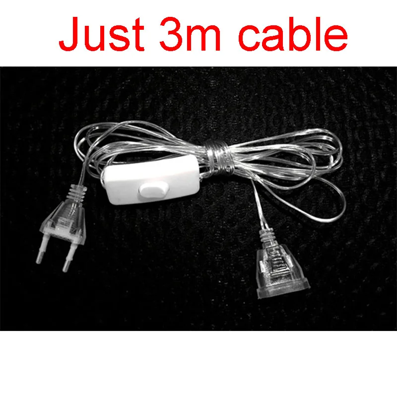 3M Cable Звезда лунный занавес огни Рождественская елка лось украшения Свадьба День Рождения Вечеринка украшение интерьера Мульти Стиль много цветов - Цвет: 3M Cable