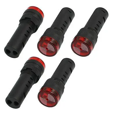 

AC 12V Signal Light Red LED Indicator Flashing Buzzer 5 Pcs