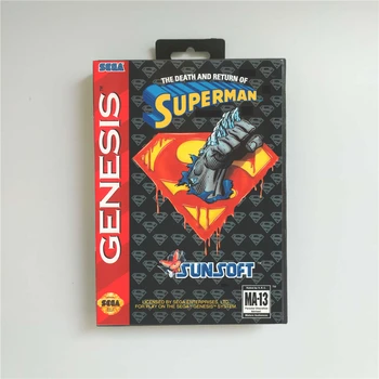 

The Death and Return of Superman - USA Cover With Retail Box 16 Bit MD Game Card for Sega Megadrive Genesis Video Game Console