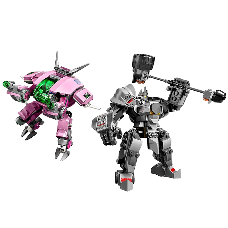 В наличии игры D.Va & Reinhardt с Lepining Overwatch строительные блоки кирпичи игрушки для