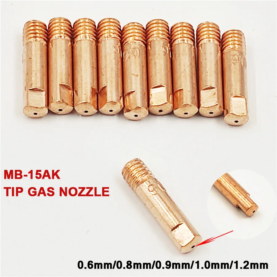 Welding Torch 13Pcs MB-15AK Argon Arc Welding 0.6/0.8/0.9/1.0/1.2mm Gas Ceramic Nozzle Euro Style Contact Tip For 15AK MIG MAG welding torch