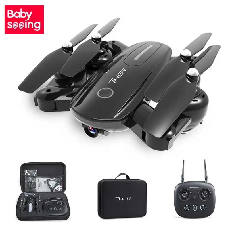 

Thor Professional Quadcopter Drones Folding Fixed High 1080p HD FPV HD Camera Four-axis Aircraft RC Helicopters Toys 150m hight