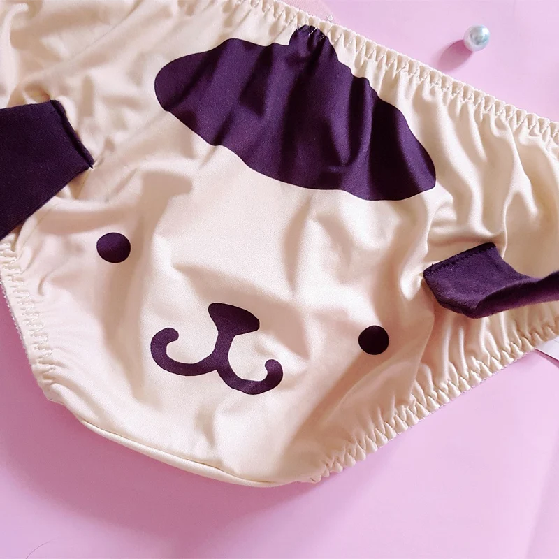 Kawaii, Марка pom-Pom Purin, милые трусики для девочек, трусы с ушками, женское нижнее белье, повседневная одежда, молочный шелк, Pantsu