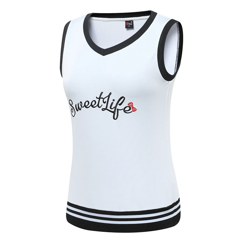Golf Shirts Women Vest Spring Sleeveless V-neck British Style Sports Outdoor Team Uniform Competition Womens Golf Apparel Jacket
