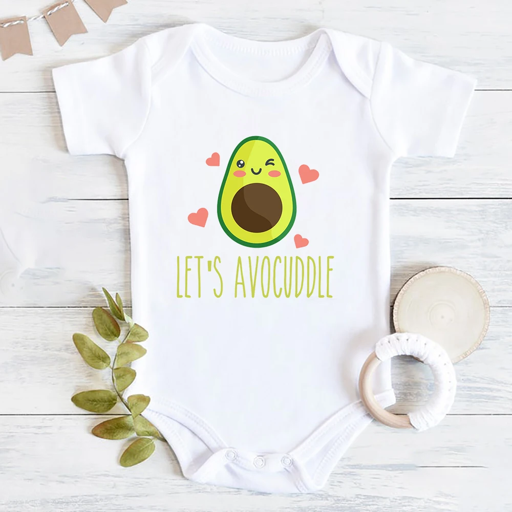 Let's Avocuddle Baby Summer Bodysuit Fashion Short Sleeve
