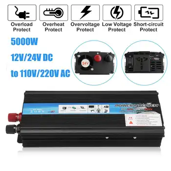 

Car Inverter 5000W PeakCar Power Inverter Voltage Transformer Converter DC12V /24V to AC 220V Solar Inversor Modified sine wave
