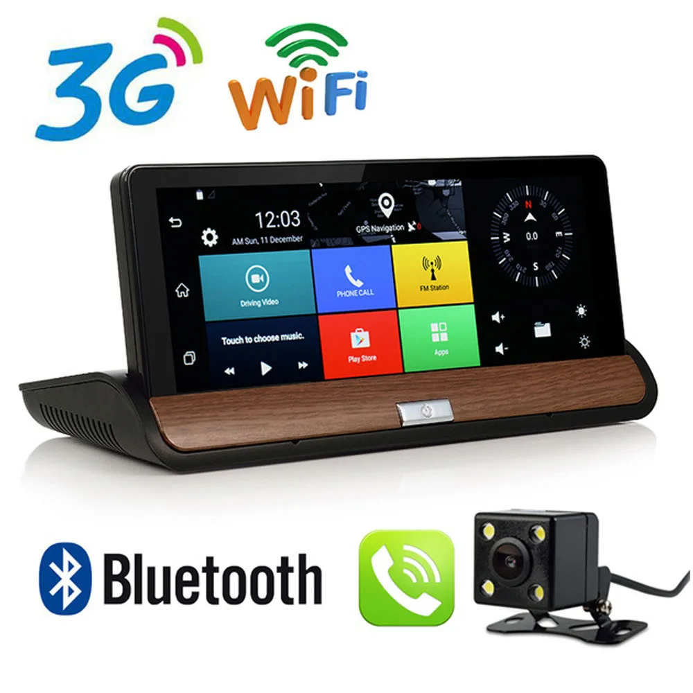 7 Inch 3g Car Dvr Rear View Camera Android Gps Navigation Bluetooth Fm