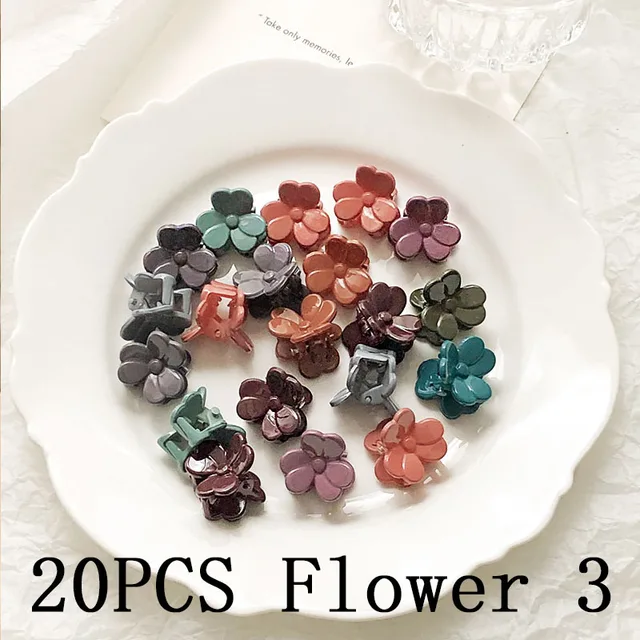 30/50PCS/Set Girls Cute Colorful Flower Star Mickey Small Hair Claws Kids Sweet Hairpins Hair Clips Fashion Hair Accessories 20pcs flower 3