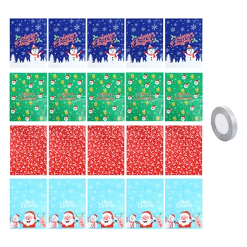 

21pcs Christmas Style Plastic Wrapping Bag Plastic Delicate Gift Bag Candy Bag