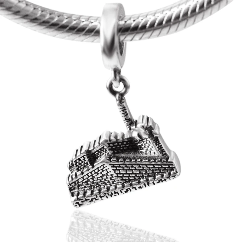 

New 925 sterling silver Wailing wall pendant Beads western wall Charm Fit Pandora Bracelet for Women religious jewish wholesale