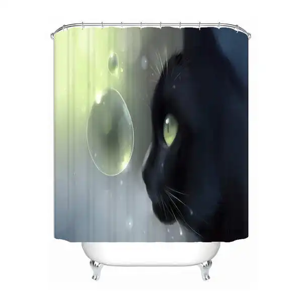 Custom Art Cat Black Prof домашний тканый водонепроницаемый занавеска для душа домашняя Ванна Ванная комната крючки полиэстер ткань мульти Sizes180509-53 - Цвет: Shower Curtain