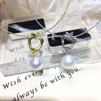 

Apple 925 Sterling Silver Pendant Base Settings Findings Mountings Girl's Parts for Oyster Edison Pearl Coral Jade Beads Stones