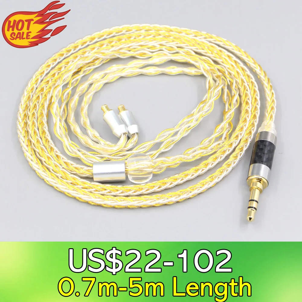 

8-ядерный OCC Серебристый позолоченный кабель для наушников LN007310 для звуковой техники ath-ls400 ls300 ls200 ls70 ls50 e40 e50 e70 312A