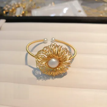 

Handmade Natural Fresh Water Pearl Bangles For Women Bileklik Bracelet Luxury Fine Jewelry Pulsera Mujer Rrmband