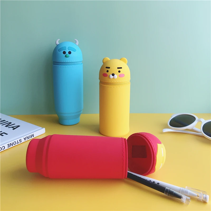 Милый карамельный цветной чехол для карандашей, Kawaii, портативный силиконовый пенал для карандашей, коробка для канцелярских принадлежностей, подарочный футляр для ручек, офисные школьные принадлежности, Escolar
