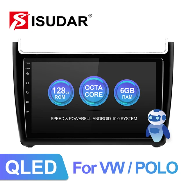 ISUDAR V72 QLED Android 10 Radio del coche para VW/Volkswagen/POLO Sedan 2009 2017 coche Multimedia RAM 6GB 4G Cámara DSP carplay no 2din