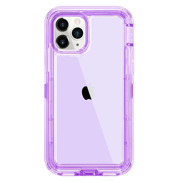 thumbnail image 1 of 3 IN1 For iPhone 15 14 11 12 13 Pro Max MINI XR XS X XSMAX SE 6 7 8 Plus Transparent Shockproof Armor Glossy Plain Phone Cover, 1 of 5
